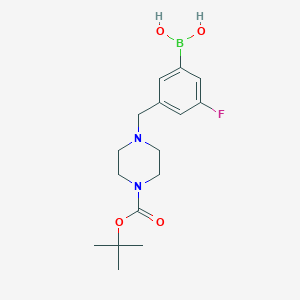 molecular formula C16H24BFN2O4 B1447769 3-((4-(叔丁氧羰基)哌嗪-1-基)甲基)-5-氟苯硼酸 CAS No. 1704066-82-9