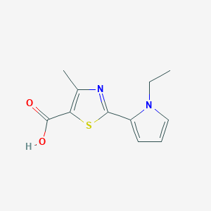 molecular formula C11H12N2O2S B1447773 2-(1-ethyl-1H-pyrrol-2-yl)-4-methylthiazole-5-carboxylic acid CAS No. 1546225-80-2