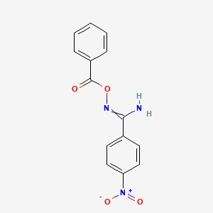 molecular formula C14H11N3O4 B14477740 N'-(Benzoyloxy)-4-nitrobenzene-1-carboximidamide CAS No. 68451-75-2