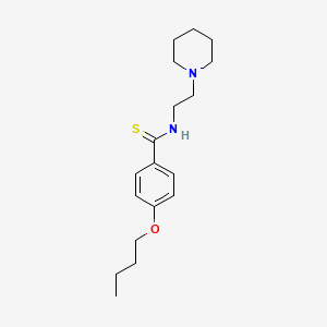 molecular formula C18H28N2OS B14477762 Benzamide, p-butoxy-N-(2-piperidinoethyl)thio- CAS No. 72004-15-0