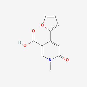molecular formula C11H9NO4 B1447785 4-(Furan-2-yl)-1-methyl-6-oxo-1,6-dihydropyridine-3-carboxylic acid CAS No. 1955561-41-7