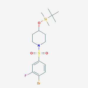 molecular formula C17H27BrFNO3SSi B1447787 1-((4-Bromo-3-fluorophenyl)sulfonyl)-4-((tert-butyldimethylsilyl)oxy)piperidine CAS No. 1704096-18-3