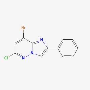 molecular formula C12H7BrClN3 B1447789 8-Bromo-6-chloro-2-phenylimidazo[1,2-b]pyridazine CAS No. 1313014-17-3