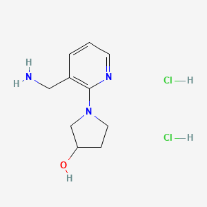 molecular formula C10H17Cl2N3O B1447790 1-[3-(Aminomethyl)-2-pyridinyl]-3-pyrrolidinol dihydrochloride CAS No. 1820604-45-2