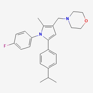 molecular formula C25H29FN2O B1447796 4-[[1-(4-Fluorophenyl)-5-(4-isopropylphenyl)-2-methyl-pyrrol-3-yl]methyl]morpholine CAS No. 1493762-74-5
