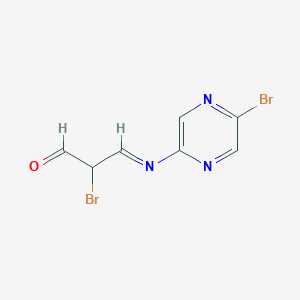 molecular formula C7H5Br2N3O B1447801 2-Bromo-3-[(5-bromopyrazin-2-yl)imino]propanal CAS No. 1375476-97-3