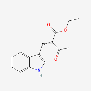 molecular formula C15H15NO3 B14478012 Butanoic acid, 2-(1H-indol-3-ylmethylene)-3-oxo-, ethyl ester CAS No. 69022-96-4