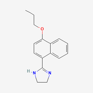 molecular formula C16H18N2O B14478027 2-(4-Propoxynaphthalen-1-yl)-4,5-dihydro-1H-imidazole CAS No. 66052-09-3