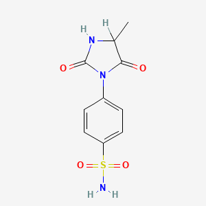 molecular formula C10H11N3O4S B14478099 4-(4-Methyl-2,5-dioxo-1-imidazolidinyl)benzenesulfonamide CAS No. 65513-55-5