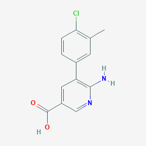 molecular formula C13H11ClN2O2 B1447813 6-Amino-5-(4-chloro-3-methylphenyl)pyridine-3-carboxylic acid CAS No. 1426958-48-6