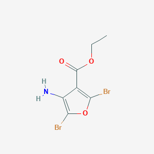 4-Amino-2,5-dibromofuran-3-carboxylic acid ethyl ester