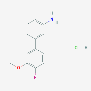 molecular formula C13H13ClFNO B1447819 3-(4-Fluoro-3-methoxyphenyl)aniline, HCl CAS No. 1373233-05-6