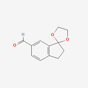 molecular formula C12H12O3 B1447820 6-Formyl-indan-1-one 1,2-ethanediol ketal CAS No. 954238-34-7
