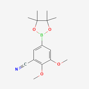 molecular formula C15H20BNO4 B1447827 2,3-Dimethoxy-5-(tetramethyl-1,3,2-dioxaborolan-2-YL)benzonitrile CAS No. 1701449-79-7
