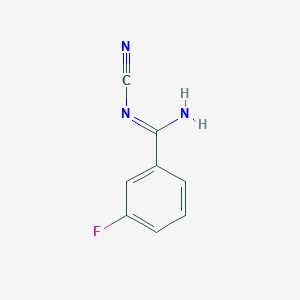 molecular formula C8H6FN3 B1447831 (Z)-N'-cyano-3-fluorobenzene-1-carboximidamide CAS No. 1431559-90-8