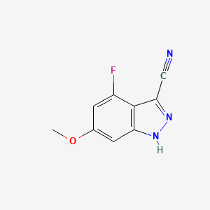 molecular formula C9H6FN3O B1447837 4-Fluoro-6-methoxy-1H-indazole-3-carbonitrile CAS No. 1260386-10-4