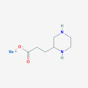 molecular formula C7H13N2NaO2 B1447839 Sodium 3-(piperazin-2-yl)propanoate CAS No. 1796902-11-8