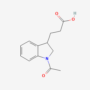 molecular formula C13H15NO3 B1447840 3-(1-acetyl-2,3-dihydro-1H-indol-3-yl)propanoic acid CAS No. 100372-64-3