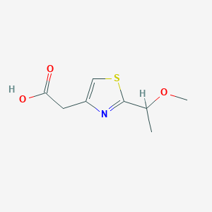 molecular formula C8H11NO3S B1447849 2-[2-(1-Methoxyethyl)-1,3-thiazol-4-yl]acetic acid CAS No. 1376100-18-3
