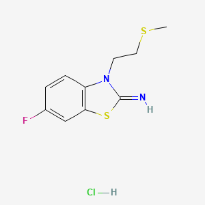 molecular formula C10H12ClFN2S2 B1447863 6-fluoro-3-(2-(methylthio)ethyl)benzo[d]thiazol-2(3H)-imine hydrochloride CAS No. 2034157-61-2