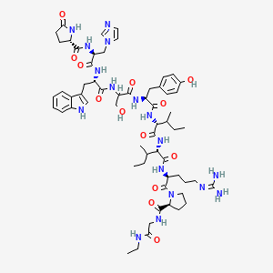 molecular formula C61H87N17O13 B14478745 LHRH, leu(6)-N-Et-glynh2(10)- CAS No. 71779-20-9