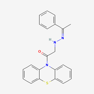 molecular formula C22H19N3OS B14478877 10-(((1-Phenylethylidene)hydrazino)acetyl)-10H-phenothiazine CAS No. 67897-40-9