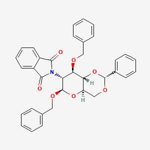 molecular formula C35H31NO7 B1447893 2-((2R,4aR,6R,7R,8R,8aS)-6,8-Bis(benzyloxy)-2-phenylhexahydropyrano[3,2-d][1,3]dioxin-7-yl)isoindoline-1,3-dione CAS No. 191482-37-8