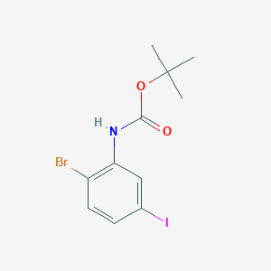 molecular formula C11H13BrINO2 B1447895 叔丁基（2-溴-5-碘苯基）氨基甲酸酯 CAS No. 221876-99-9