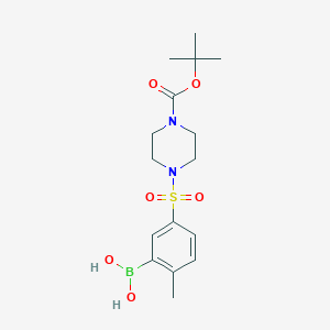 molecular formula C16H25BN2O6S B1447897 (5-((4-(Tert-butoxycarbonyl)piperazin-1-yl)sulfonyl)-2-methylphenyl)boronic acid CAS No. 1704122-11-1