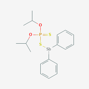 molecular formula C18H24OPS2Sb+ B144790 Diphenylantimony diisopropyldithiophosphate CAS No. 126443-52-5