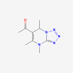 molecular formula C9H13N5O B1447900 1-{4,5,7-三甲基-4H,7H-[1,2,3,4]四唑并[1,5-a]嘧啶-6-基}乙-1-酮 CAS No. 1803611-96-2