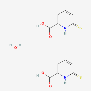 molecular formula C12H12N2O5S2 B14479093 6-sulfanylidene-1H-pyridine-2-carboxylic acid;hydrate CAS No. 65518-51-6