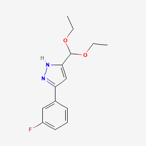 molecular formula C14H17FN2O2 B1447911 3-(diethoxymethyl)-5-(3-fluorophenyl)-1H-pyrazole CAS No. 1414326-30-9