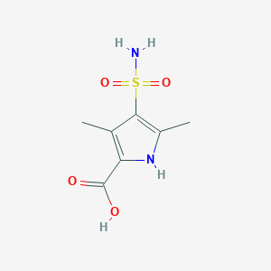 molecular formula C7H10N2O4S B1447913 3,5-dimethyl-4-sulfamoyl-1H-pyrrole-2-carboxylic acid CAS No. 1394041-61-2