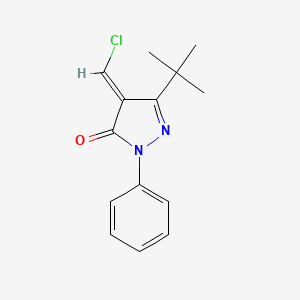 molecular formula C14H15ClN2O B1447915 (4Z)-5-tert-butyl-4-(chloromethylidene)-2-phenylpyrazol-3-one CAS No. 1423037-11-9