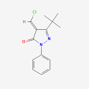molecular formula C14H15ClN2O B1447915 3-tert-butyl-4-(chloromethylidene)-1-phenyl-4,5-dihydro-1H-pyrazol-5-one CAS No. 1423037-11-9