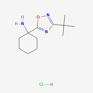 molecular formula C12H22ClN3O B1447916 1-(3-Tert-butyl-1,2,4-oxadiazol-5-yl)cyclohexan-1-amine hydrochloride CAS No. 1423025-90-4