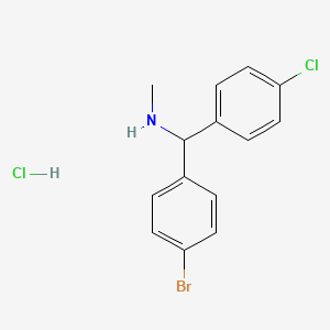 molecular formula C14H14BrCl2N B1447919 [(4-Bromophenyl)(4-chlorophenyl)methyl](methyl)amine hydrochloride CAS No. 1376374-13-8