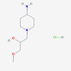 molecular formula C9H21ClN2O2 B1447926 1-(4-Aminopiperidin-1-yl)-3-methoxypropan-2-ol hydrochloride CAS No. 1423034-52-9