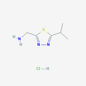 molecular formula C6H12ClN3S B1447929 [5-(Propan-2-yl)-1,3,4-thiadiazol-2-yl]methanamine hydrochloride CAS No. 1228880-15-6