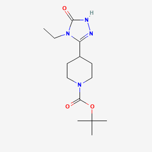 molecular formula C14H24N4O3 B1447934 tert-butyl 4-(4-ethyl-5-oxo-4,5-dihydro-1H-1,2,4-triazol-3-yl)piperidine-1-carboxylate CAS No. 1394042-63-7
