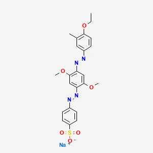 molecular formula C23H23N4NaO6S B14479562 Benzenesulfonic acid, 4-[[4-[(4-ethoxy-3-methylphenyl)azo]-2,5-dimethoxyphenyl]azo]-, sodium salt CAS No. 68444-09-7