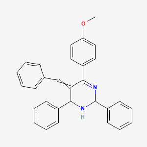 molecular formula C30H26N2O B14479577 5-benzylidene-4-(4-methoxyphenyl)-2,6-diphenyl-2,6-dihydro-1H-pyrimidine CAS No. 64968-39-4