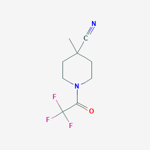 molecular formula C9H11F3N2O B1447963 4-Methyl-1-(trifluoroacetyl)piperidine-4-carbonitrile CAS No. 1443980-84-4
