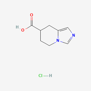 molecular formula C8H11ClN2O2 B1447970 5H,6H,7H,8H-imidazo[1,5-a]pyridine-7-carboxylic acid hydrochloride CAS No. 180718-22-3
