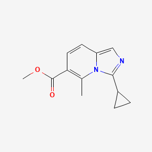 molecular formula C13H14N2O2 B1447971 Methyl 3-cyclopropyl-5-methylimidazo[1,5-a]pyridine-6-carboxylate CAS No. 1443981-18-7