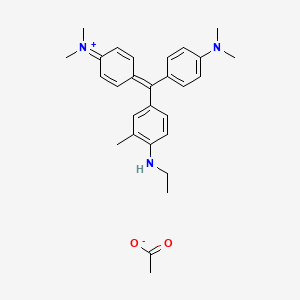 molecular formula C28H35N3O2 B14479763 Methylium, bis(4-(dimethylamino)phenyl)(4-(ethylamino)-3-methylphenyl)-, acetate CAS No. 72102-66-0