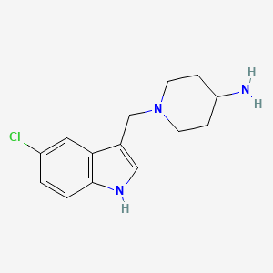 molecular formula C14H18ClN3 B1447977 1-((5-氯-1H-吲哚-3-基)-甲基)哌啶-4-胺 CAS No. 1627727-99-4