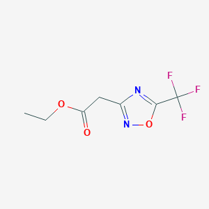 molecular formula C7H7F3N2O3 B1447978 Ethyl 2-(5-(trifluoromethyl)-1,2,4-oxadiazol-3-yl)acetate CAS No. 1445951-91-6