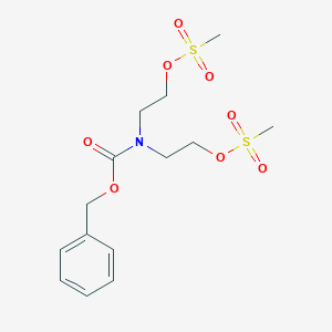 molecular formula C14H21NO8S2 B144798 N-Cbz-N,N-bis{2-[(methylsulfonyl)oxy]ethyl}-amine CAS No. 133024-90-5